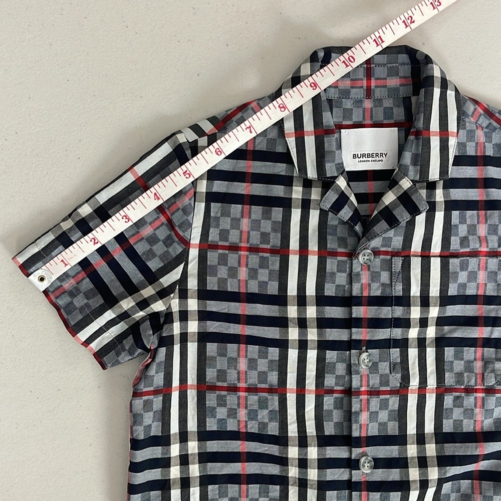 Burberry Toddler Boy Button-Up Shirt Plaid Check Collared 3T - Like New - Picture 10 of 12
